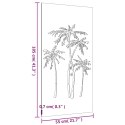 Ogrodowa dekoracja ścienna, 105x55 cm, stal kortenowska, palmy