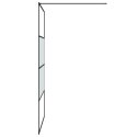 Ścianka prysznicowa, czarna, 115x195 cm, półmrożone szkło ESG