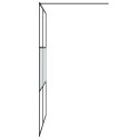 Ścianka prysznicowa, czarna, 140x195 cm, półmrożone szkło ESG
