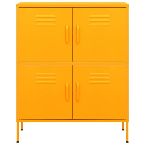 Szafka, musztardowa, 80x35x101,5 cm, stalowa
