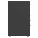Mobilna szafka kartotekowa, antracytowa, 28x41x69 cm, metalowa