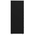 Mobilna szafka kartotekowa, czarna, 28x41x109 cm, metalowa