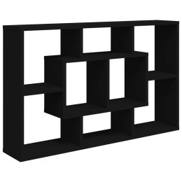 Półka ścienna, czarna, 85x16x52,5 cm, materiał drewnopochodny