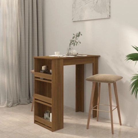 Stolik barowy z półkami, brązowy dąb, 102x50x103,5 cm, płyta Stolik barowy z półkami, brązowy dąb, 102x50x103,5 cm, płyta