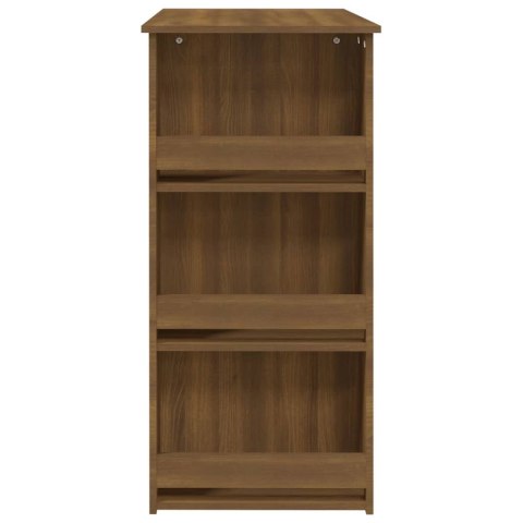 Stolik barowy z półkami, brązowy dąb, 102x50x103,5 cm, płyta Stolik barowy z półkami, brązowy dąb, 102x50x103,5 cm, płyta
