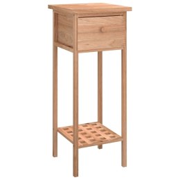 Stolik boczny z szufladą, 25x25x60 cm, lite drewno orzechowe