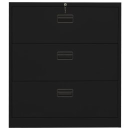 Szafka kartotekowa, czarna, 90x46x103 cm, stalowa