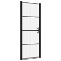 Drzwi prysznicowe, hartowane szkło, 91 x 195 cm, czarne