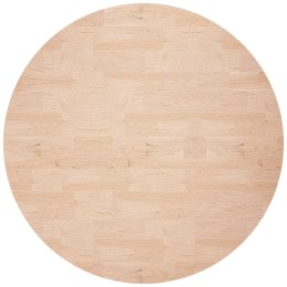 Okrągły blat do stolika, Ø80x2,5 cm, surowe drewno dębowe