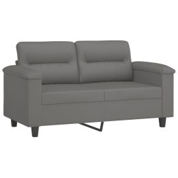 Sofa 2-osobowa, ciemnoszara, 120 cm, tapicerowana mikrofibrą