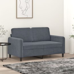 Sofa 2-osobowa, ciemnoszary, 120 cm, tapicerowana aksamitem