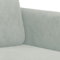 Sofa 3-osobowa, jasnoszara, 180 cm, tapicerowana aksamitem
