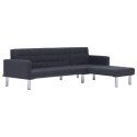 Sofa w kształcie litery L, ciemnoszara, poliester