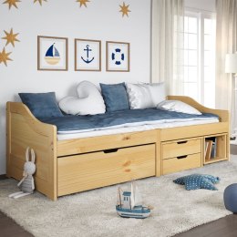 Łóżko dzienne, 3 szuflady, IRUN, 90x200 cm, sosna