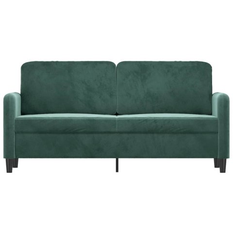 Sofa 2-osobowa, ciemnozielona, 140 cm, tapicerowana aksamitem
