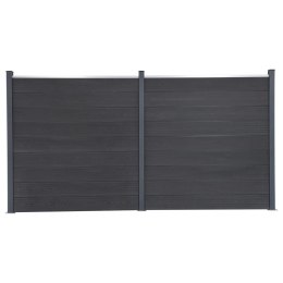 Zestaw paneli ogrodzeniowych, szary, 353x186 cm, WPC