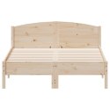 Rama łóżka z wezgłowiem, 120x190 cm, lite drewno sosnowe