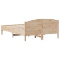 Rama łóżka z wezgłowiem, 135x190 cm, lite drewno sosnowe