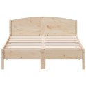 Rama łóżka z wezgłowiem, 140x200 cm, lite drewno sosnowe