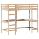 Łóżko na antresoli, z biurkiem, 90x190 cm, lite drewno sosnowe