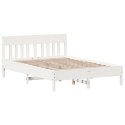 Rama łóżka z wezgłowiem, biała, 120x190 cm, lite drewno sosnowe