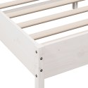 Rama łóżka z wezgłowiem, biała, 135x190 cm, drewno sosnowe