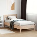 Rama łóżka z wezgłowiem, biała, 75x190 cm, lite drewno sosnowe