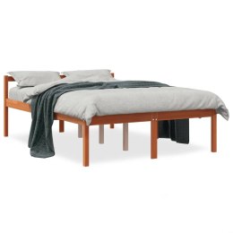 Łóżko dla seniora, woskowy brąz, 140x190cm, lite drewno sosnowe