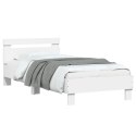 Rama łóżka z wezgłowiem, biała, 75x190 cm
