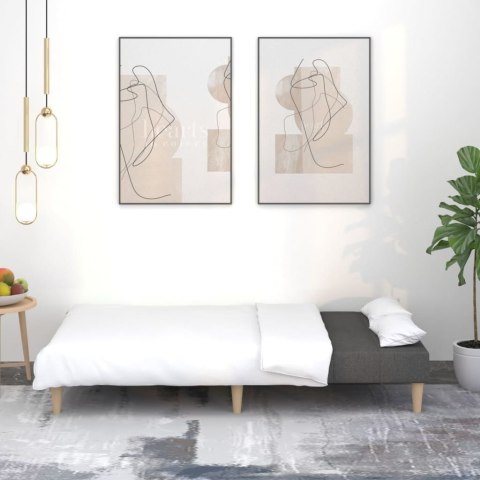 Rozkładana kanapa 2-osobowa, jasnoszara, tapicerowana tkaniną