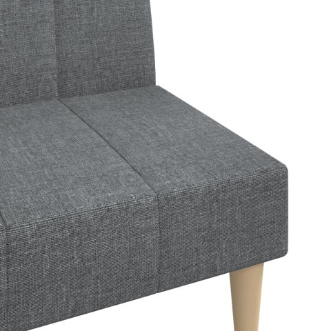 Rozkładana kanapa 2-osobowa, jasnoszara, tapicerowana tkaniną