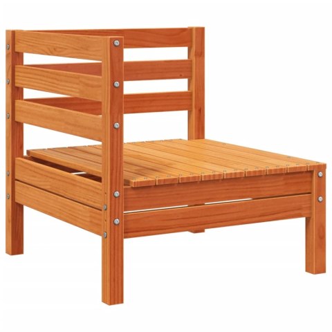 Sofa ogrodowa z podnóżkiem, 3-os., woskowy brąz, lita sosna