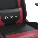 Masujący fotel gamingowy, czarno-bordowy, sztuczna skóra