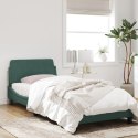 Rama łóżka z zagłówkiem, ciemnozielona, 90x200 cm, aksamitna