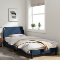 Rama łóżka z zagłówkiem, niebieska, 80x200 cm, obita tkaniną