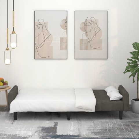 2-osobowa kanapa, ciemnoszara, tapicerowana aksamitem