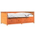 Łóżko dzienne, woskowy brąz, 80x200 cm, lite drewno sosnowe