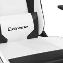 Fotel gamingowy, biało-czarny, sztuczna skóra