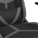 Masujący fotel gamingowy, czarno-szary, sztuczna skóra