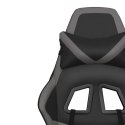 Masujący fotel gamingowy, czarno-szary, sztuczna skóra
