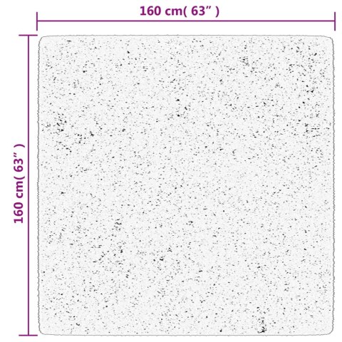 Dywan shaggy z wysokim runem, czarno-kremowy, 160x160 cm
