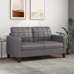 2-osobowa sofa, szary, 140 cm, sztuczna skóra