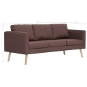 3-osobowa sofa tapicerowana tkaniną, brązowa