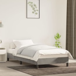 Rama łóżka, jasnoszara, 100 x 200 cm, tapicerowana aksamitem