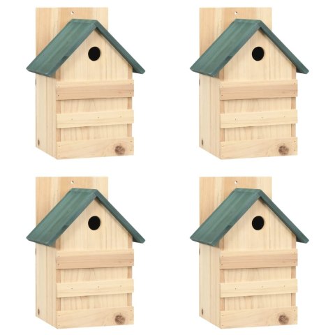 Domki dla ptaków, 4 szt., 23x19x33 cm, drewno jodłowe