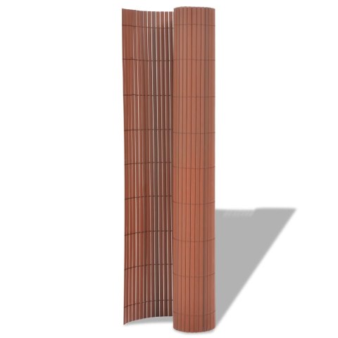 Dwustronne ogrodzenie ogrodowe, PVC, 90x300 cm, brązowe Dwustronne ogrodzenie ogrodowe, PVC, 90x300 cm, brązowe