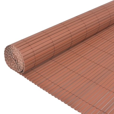 Dwustronne ogrodzenie ogrodowe, PVC, 90x300 cm, brązowe Dwustronne ogrodzenie ogrodowe, PVC, 90x300 cm, brązowe
