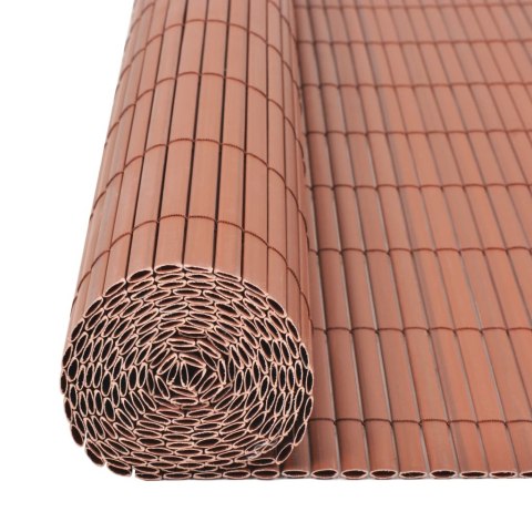 Dwustronne ogrodzenie ogrodowe, PVC, 90x300 cm, brązowe Dwustronne ogrodzenie ogrodowe, PVC, 90x300 cm, brązowe