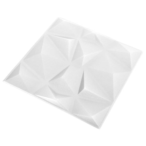Panele ścienne 3D, 12 szt., 50x50 cm, diamentowa biel, 3 m² Panele ścienne 3D, 12 szt., 50x50 cm, diamentowa biel, 3 m²