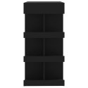 Stolik barowy z półkami, czarny, 100x50x101,5 cm, płyta wiórowa